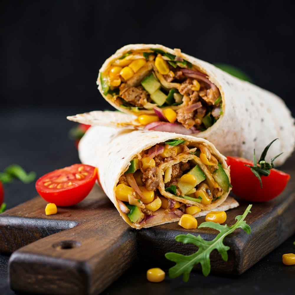 Soft tacos served with fresh garnishes